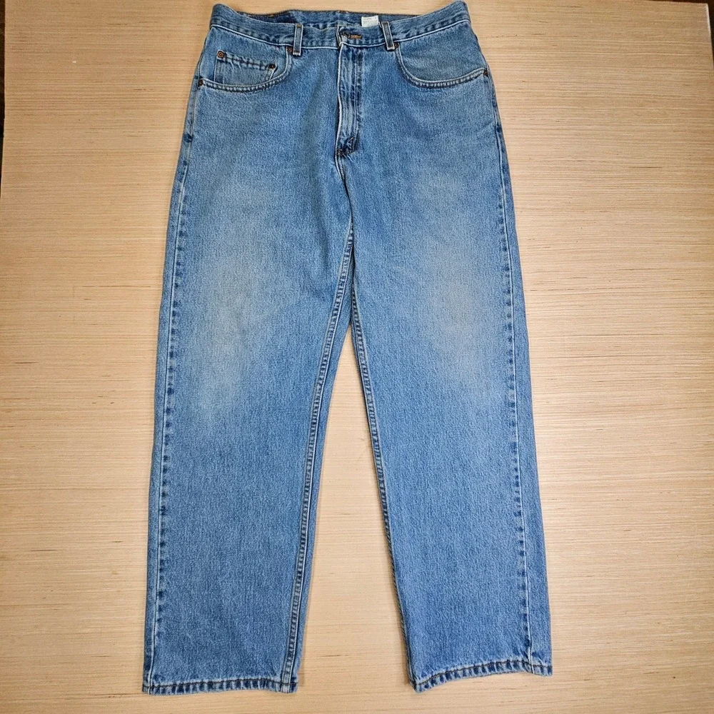 Vintage Levis Y2K Loose Straight Fit Jeans Mens 34x32 Blue Denim Casual Workwear